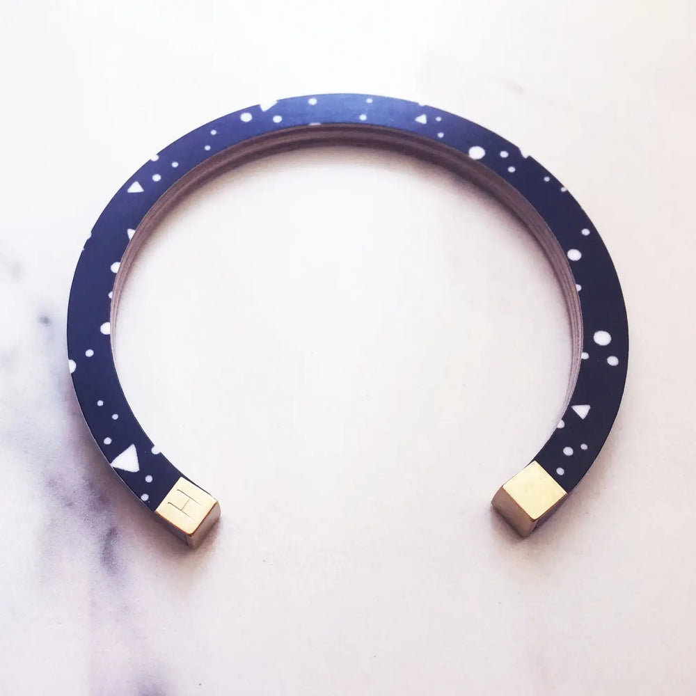 Lunar Bangle • Bracelet (armband), Black / White Lunar Storm