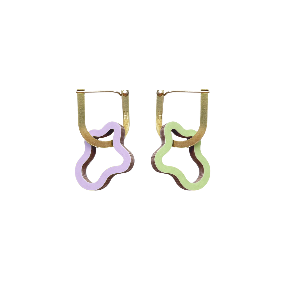 Cloud Chain • Earrings Lilac/pale green gold