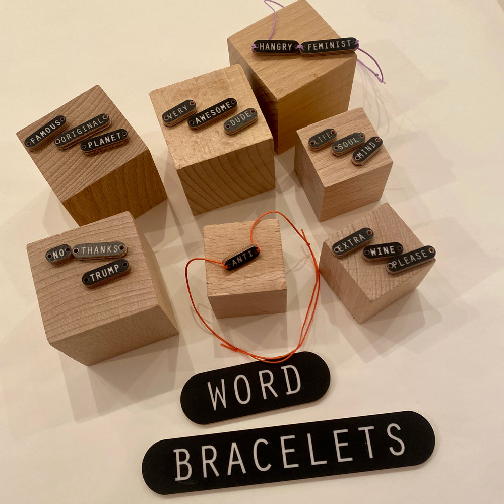 DIY Bracelets Word Blocks • armband / fotledssmycke