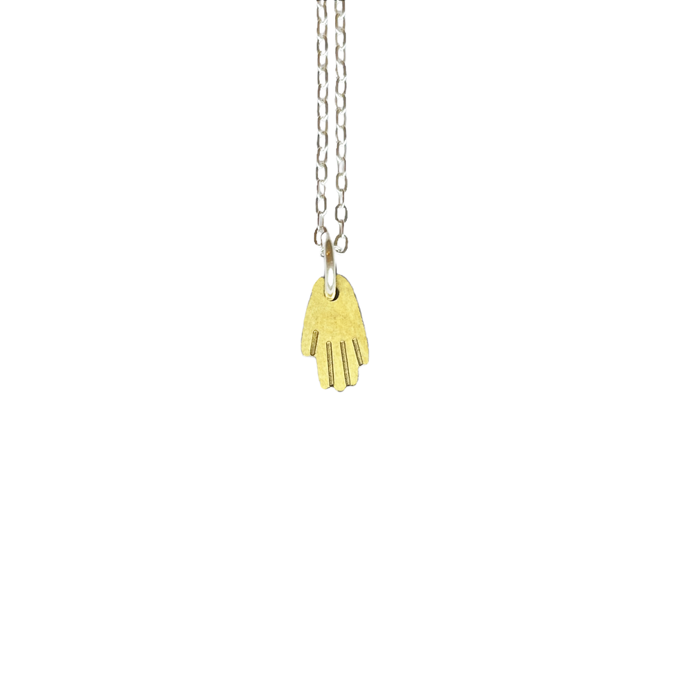 Hands Necklace • Silver + gold