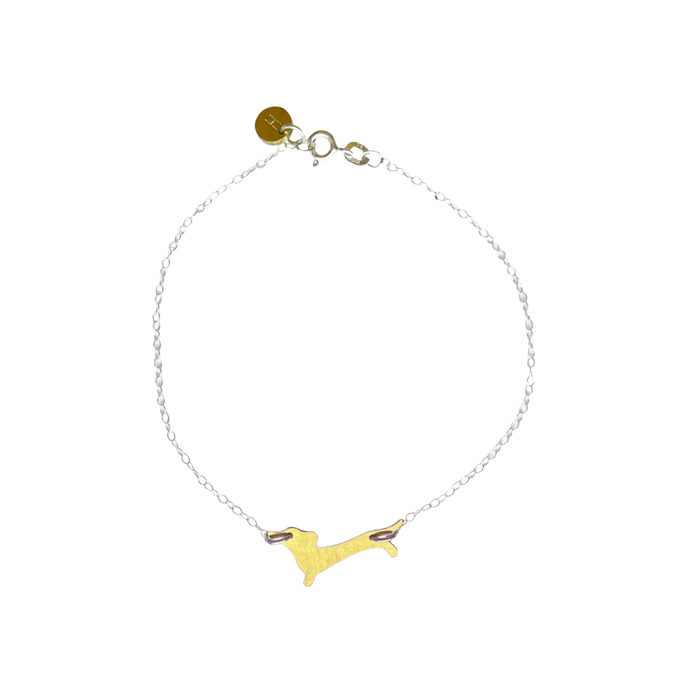 Sausage Dog • Bracelet (armband), Silver + brass