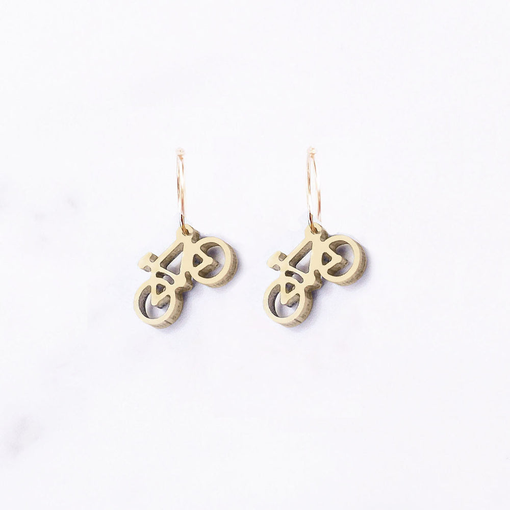 Bicycle • Earrings gold (brass)