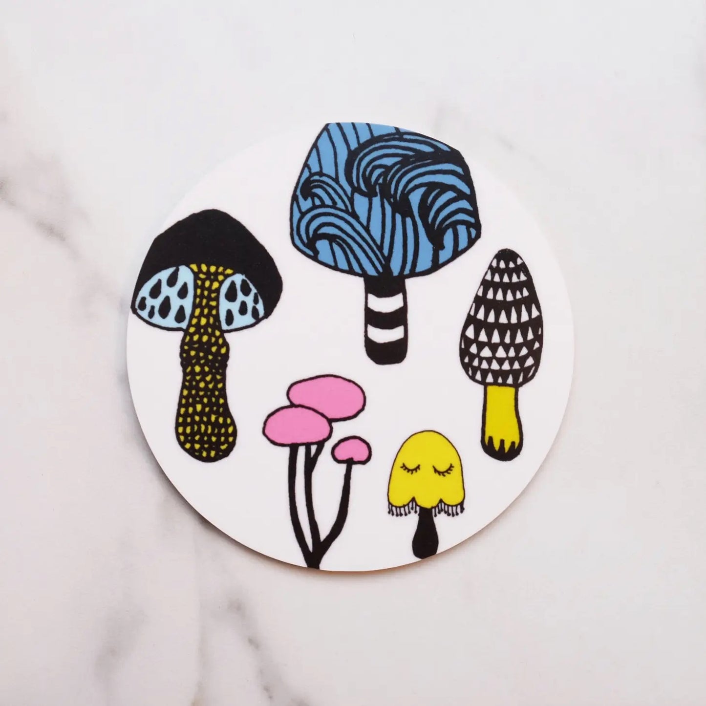 
                  
                    W • Mushroom White Coaster • Hippstory
                  
                