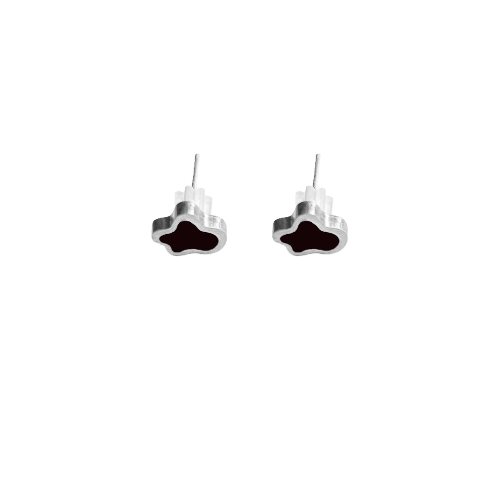 Cloud Enamel • Earstuds Black + silver