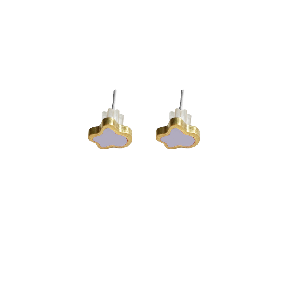 Cloud Enamel • Earstuds Grey sky + gold