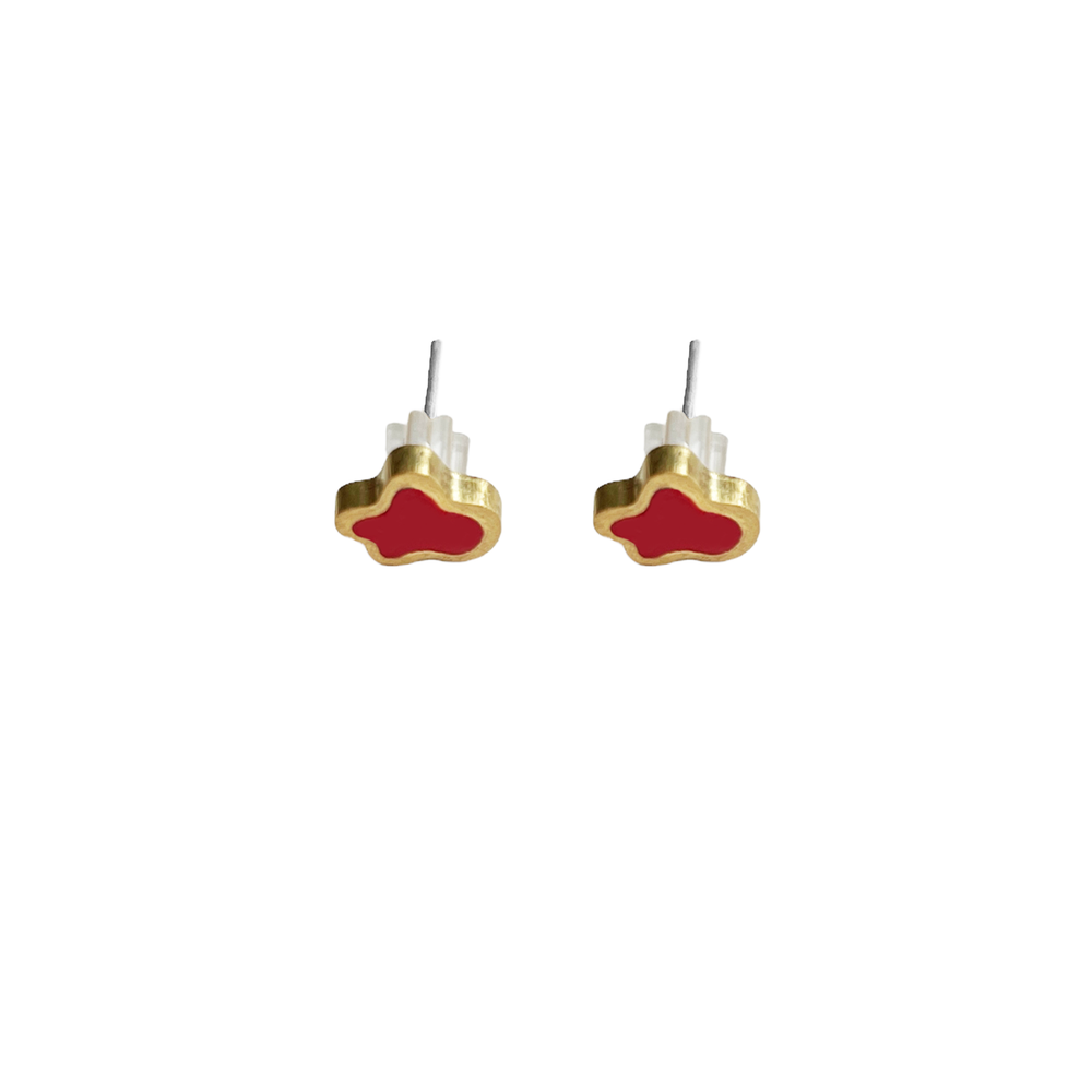 Cloud Enamel • Earstuds Red + gold