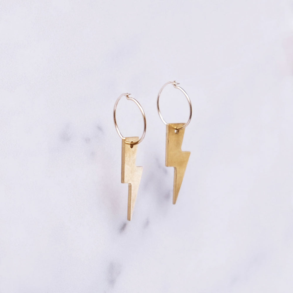 Flash • Earrings gold + brass