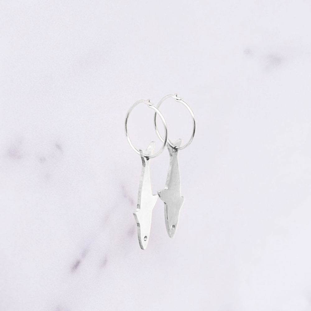 Jaws • Earrings, silver + aluminium