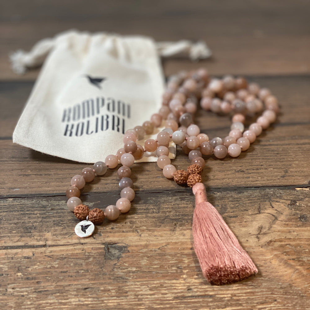 Apricot Moonstone Mala