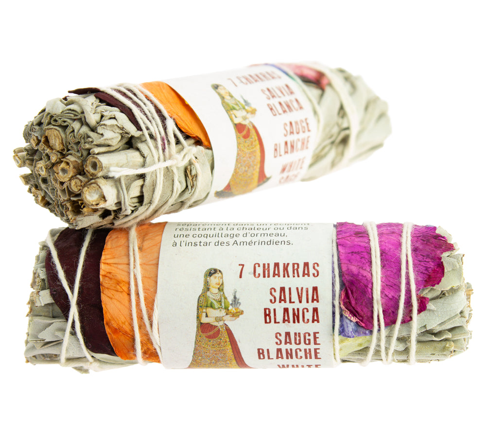 7 chakras • Vit salvia • White Sage